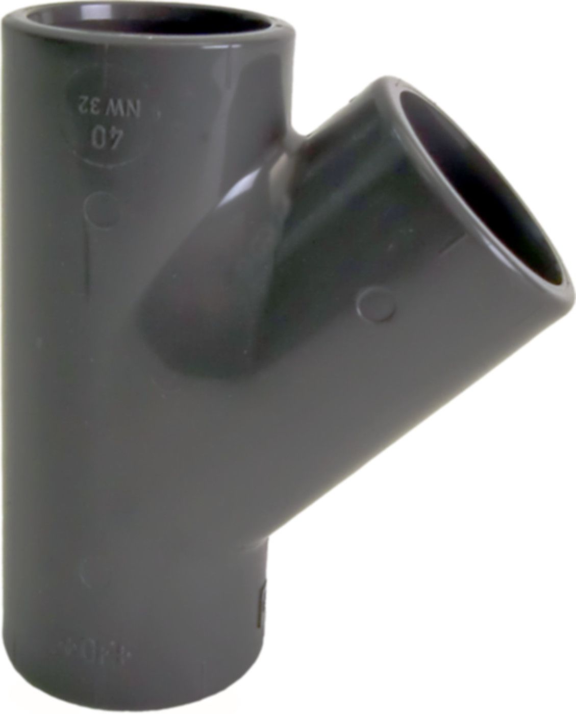 T 45° egal mit 3 Muffen 110 mm 721 250 114 - GF Hart PVC-U Formstücke