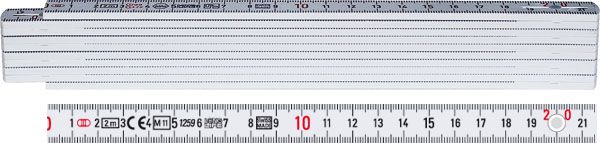 LONGLIFE Gliedermeter "Planer" 1:20/1:50 L= 2m, Polyamid, 1672W (Spezialausführung), weiss - Längenmessen