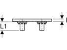 Anschlusswinkel 90° zweifach 153mm 1/2"- MF1/2" mit Aussengewinde 632.865.00.2 - Geberit-Mepla-Formstücke