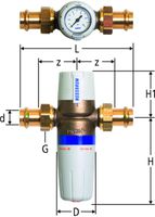 Druckreduzierventil 54mm 11002.28 mit Optipress-Verschraubungen, 4 bar - Nussbaum Armaturen