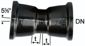 STM-Bögen 5°, 2-Muffig  Fig. 2826a (MMK 5) vonRoll hydro