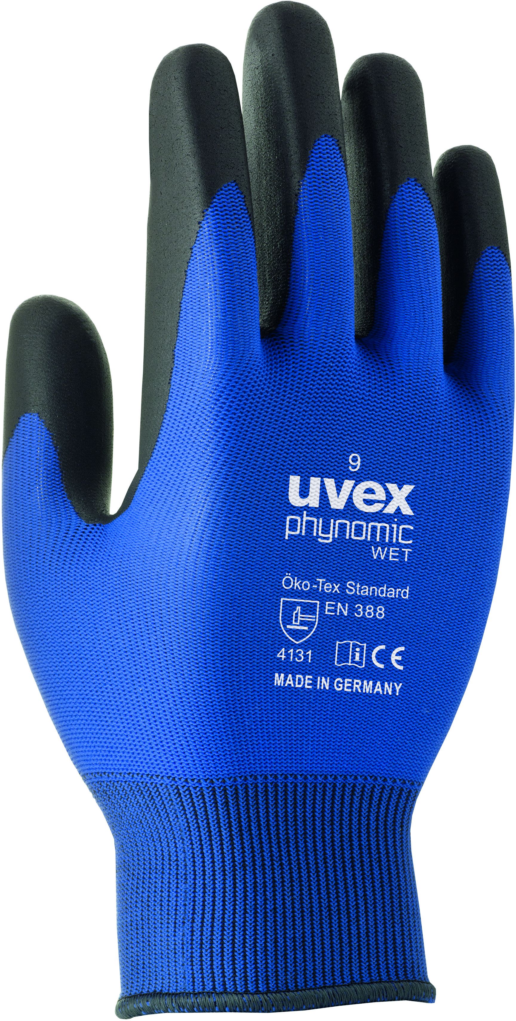 UVEX Arbeitshandschuh phynomic WET Gr. 8, blau/anthrazit, Art. 60060 - Arbeitsschutz
