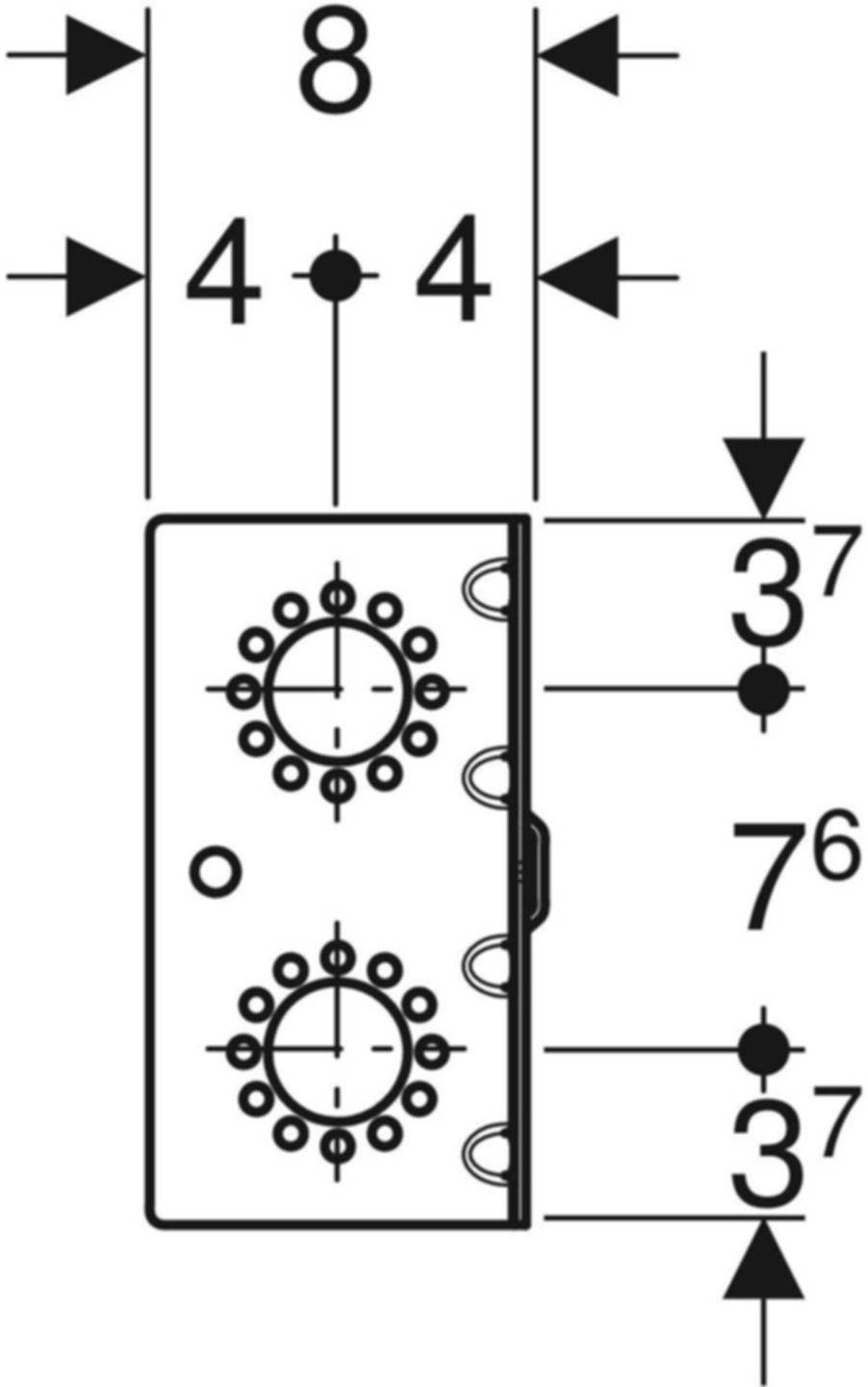 Traverse f. vertikal montierte Wandarm. Aufputz mit zwei Wasseranschlüssen 1/2" 461.746.00.1 - Geberit-GIS