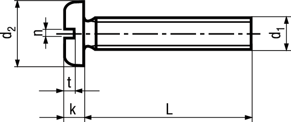 Pan-Hd Schr mit Schlitz St 4.8 vzb BN344 DIN85A M3,5x10 - Bossard Schrauben