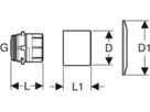 Messkapsel KOAX mit Rosette und Zylinder 2" glanzverchromt 610.021.21.3 - Geberit Systemventile / Armaturen