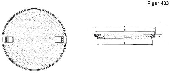 Fig.403-60B 1to BeGu mit Handgriff, mit Betonfüllung, 30kN - Schachtabdeckungen BGS