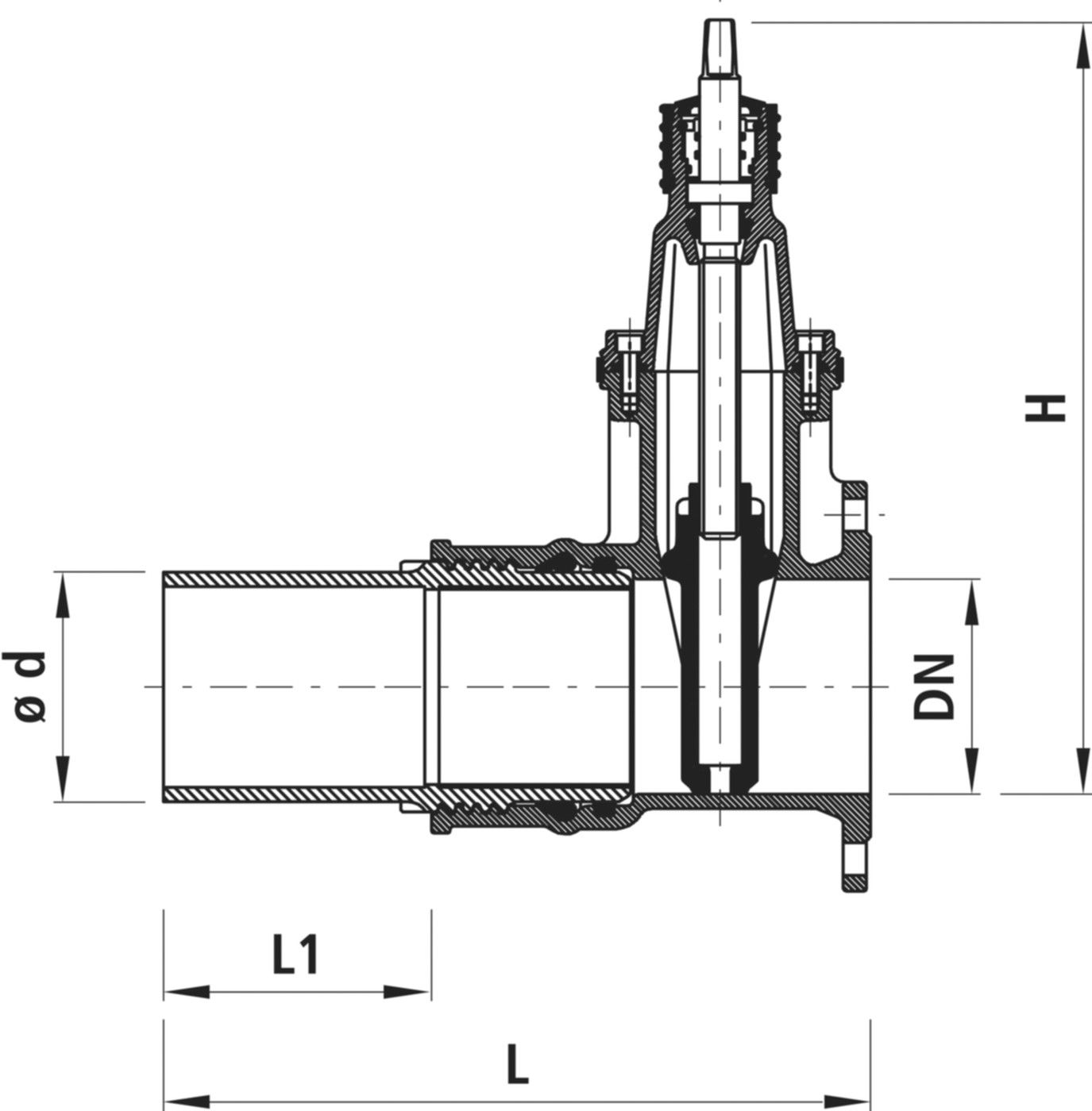 Flansch/PE-Einschweiss-Schieber 4850 DN 100 / d 110mm - Hawle Armaturen