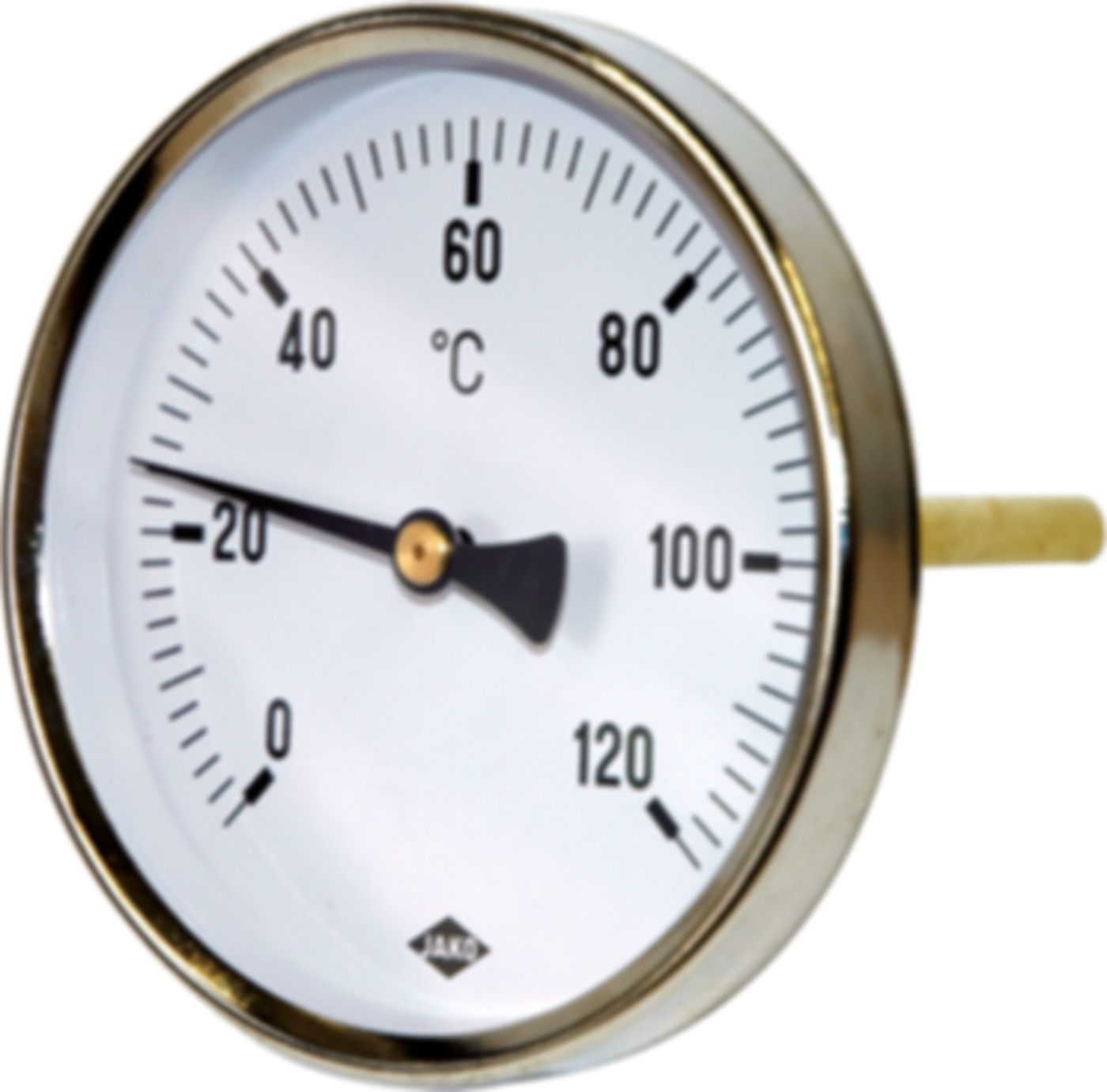 Bimetall-Thermometer d 80mm L= 63mm 6240.120.0632 o/Tauchhülse 0 - 120°C - Jako Mano- und Thermometer