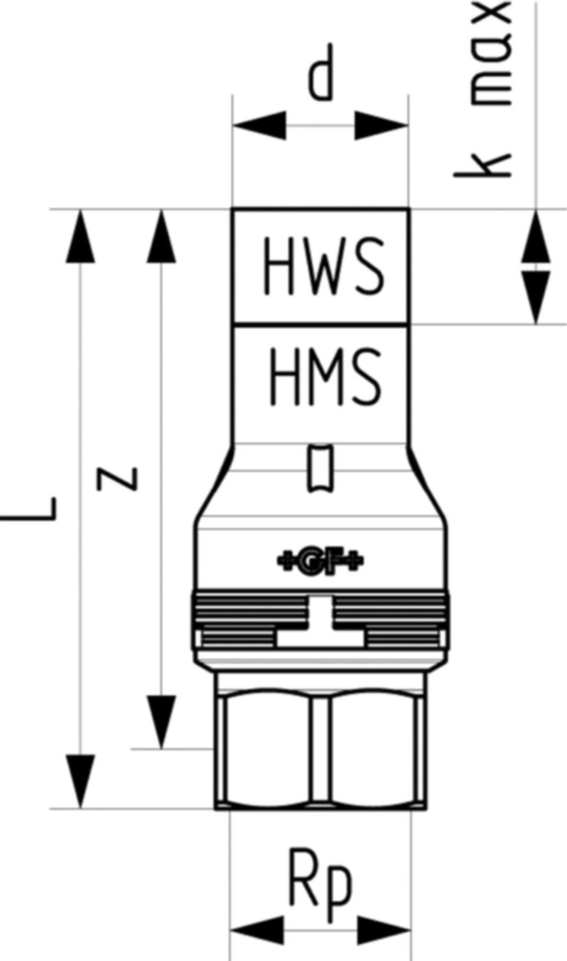 Übergang mit Innengewinde 6215 16mm - 1/2" 761 069 675 (761 069 360) - GF Instaflex-HWS-Schweisssystem