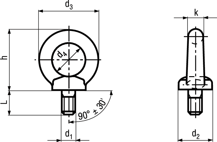 Ringschrauben Stahl C15E BN257 DIN580 M16 - Bossard Schrauben