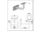 Geschw. Wandkonsole eckig waagrecht HI. 48.3/ 12 mm geschliffen 1.4301 - INOXTECH-Handlauf-/Geländer-System