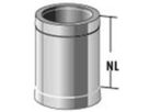 Alkon Rohrelement d 100 mm L=250 mm 6KDR280100 - Kaminsystem V4A doppelwandig