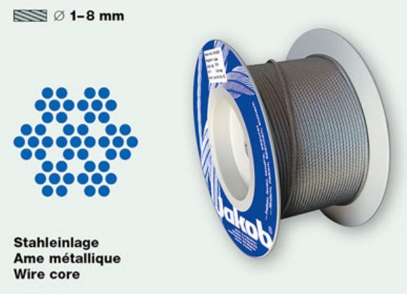 Stahldrahtseil, INOX A4 Ø 3mm, mind. Bruchkraft 520kg, 6x7+WC - Draht, Draht in Ringen