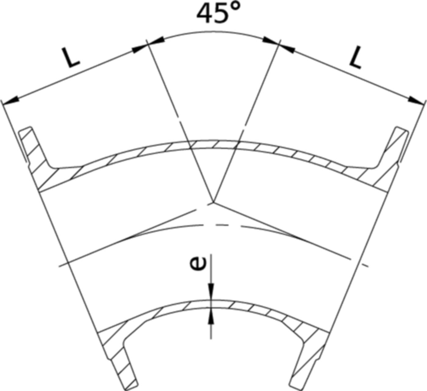 Flanschen-Bogen 45° Typ FFK PN 16 DN 300 - WILD Flanschformstücke