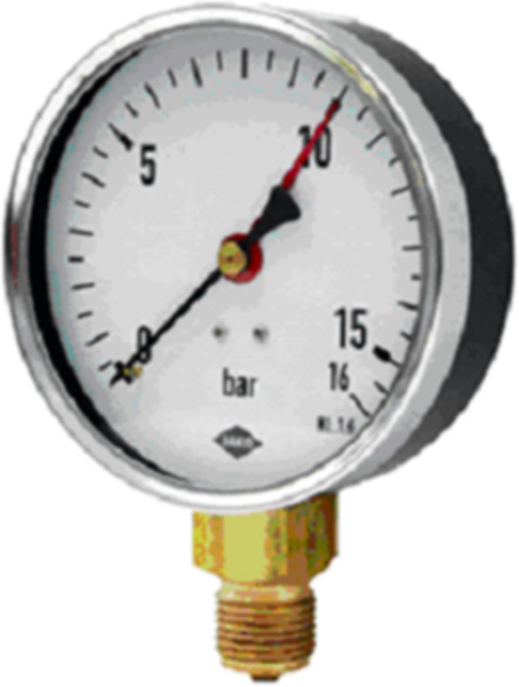 Manometer d= 80 mm 0 - 1,6 bar "6140.000.1601 Anschluss unten 1/2"" " - Jako Mano- und Thermometer