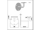 Geschw. Wandkonsole rund mit Auflager HI. 33.7/ 12 mm geschliffen 1.4301 - INOXTECH-Handlauf-/Geländer-System