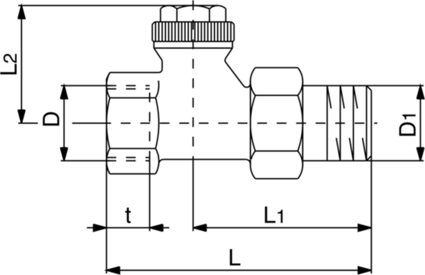 Rücklaufverschraubung Durchgang Typ Combi 3 3/8" 109 04 61 - Oventrop Programm