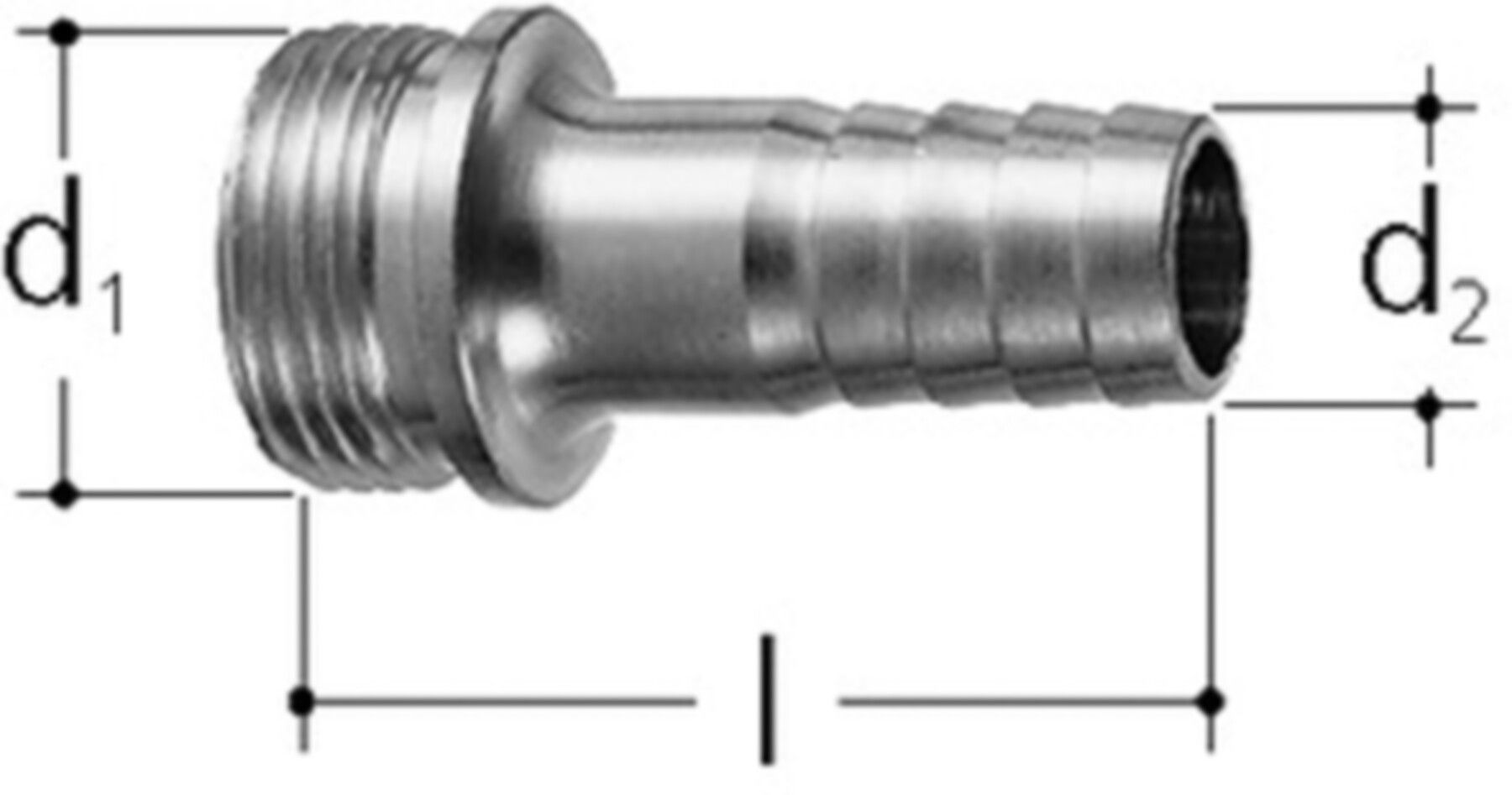 Schlauchverschraubung mit AG Messing 1"x 19mm 8702.404 - JRG Armaturen