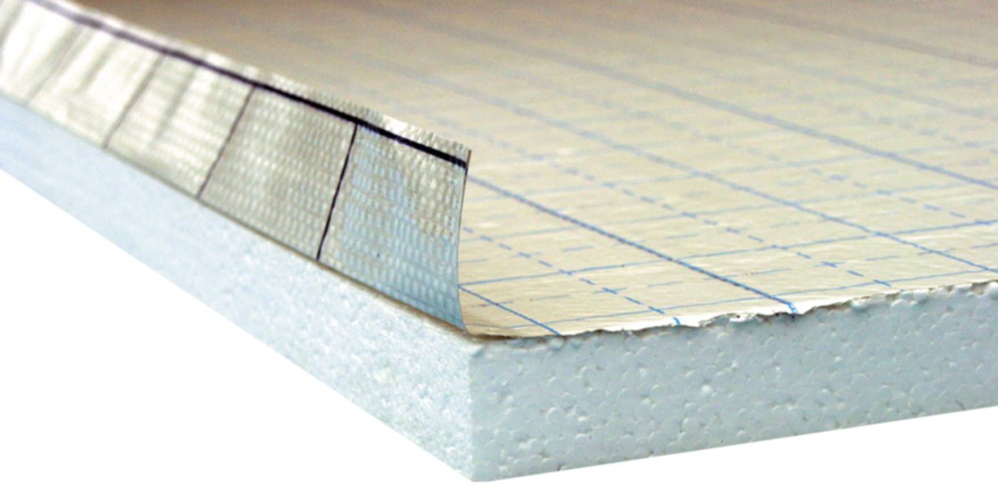 Trittschalldämmpl Roll EPS-T Alu-Netz Rolle à 6 m2 1000 mm 43/40 mm - Bodenisolationen