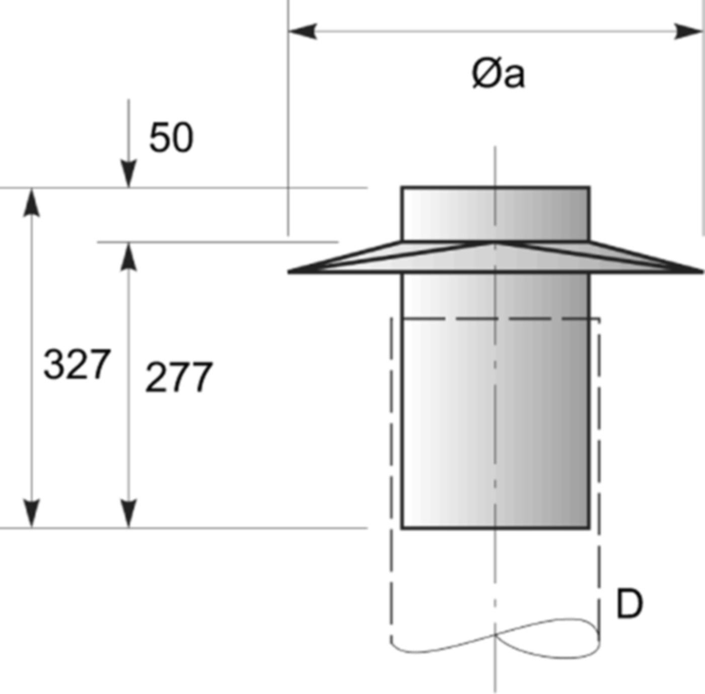 Alkon Abdeckblech quadratisch d 180 mm 4KA15180 mit Dila-Stutzen - Kaminsystem, Mantel und Hüte