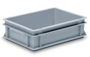 Rako-Behälter, mit Muschelgriff, grau 400x300x117 mm 10 Lt - Utz Behälter