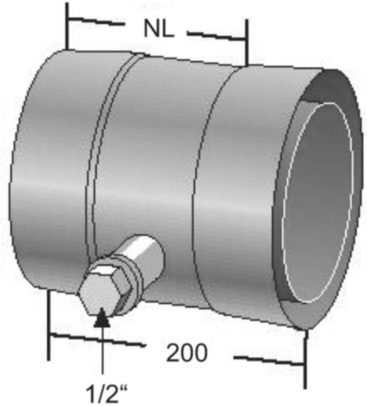 Alkon Rohrelement mit Messöffnung 6KDRM100 d 100 mm - Kaminsystem V4A doppelwandig