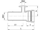 Hausanschluss-Stück BLS mit Flanschabgang  5416 DN 150/50 - Hawle Armaturen