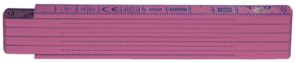 Taschenmeter Ladys-Line pink 10 Glieder, 1m mit mm-Teilung, 1601 P - Längenmessen