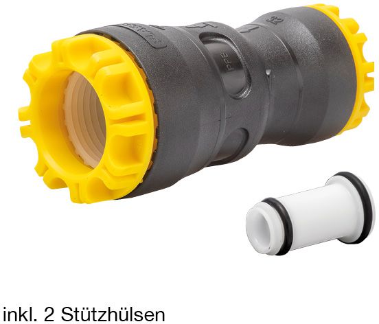 Muffe reduziert G-Plass d 50/40mm  1511 mit 2 Stützhülsen - Plasson-Steckfittinge