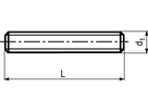 Gew-Bolzen mit Kuppe Form B St vzb BN425 DIN976-1 M3x70 - Bossard Schrauben
