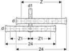Heizkörperanschluss 18-15mm 23603 für Rücklauf - Mapress-Heizungs-Formstücke