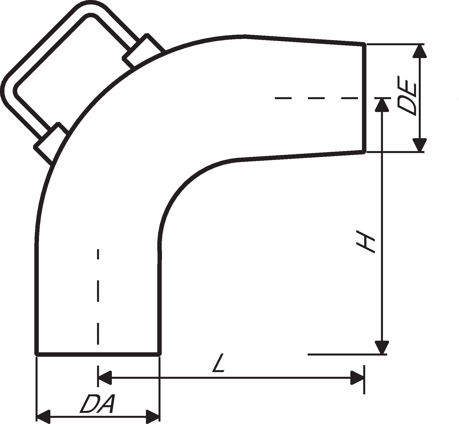 Fig. 1303 012 00 Tauchbogen DN 150 - Zubehör Schachtabdeckung von Roll
