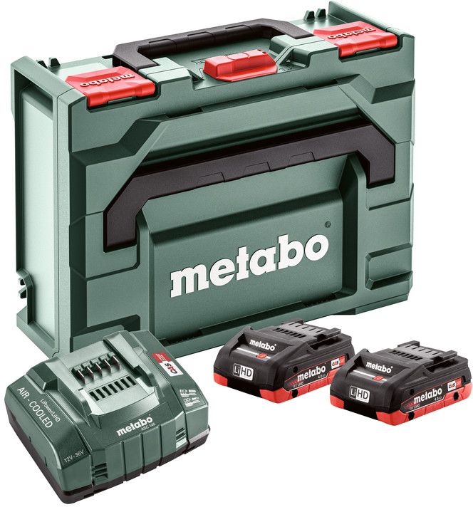 Basis-Set LiHD 4.0Ah Metaloc 18V, LiHD, 2 x 4.0Ah, + Ladegerät in metaBOX - Metabo Maschinenzubehör