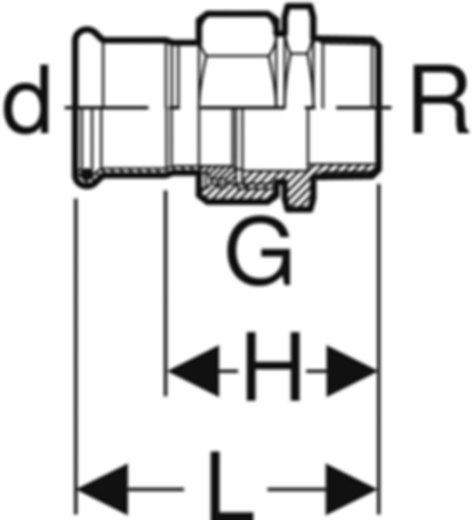 Übergang lösbar mit AG 22mm- 3/4" 35335 Überwurfmutter Messing - Mapress-Sanitär-Presssystem-Formstücke