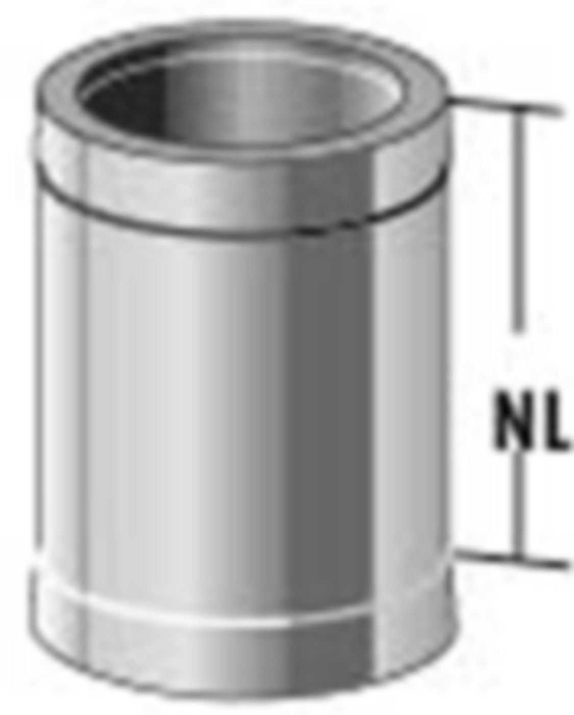 Alkon Rohrelement d 180 mm L=165 mm 6KDR124180 - Kaminsystem V4A doppelwandig