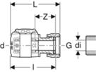 Übergangsverschraubung 32mm-11/4" mit Überwurfmutter Messing 620.643.00.1 - Geberit FlowFit-Rohre/Formstücke
