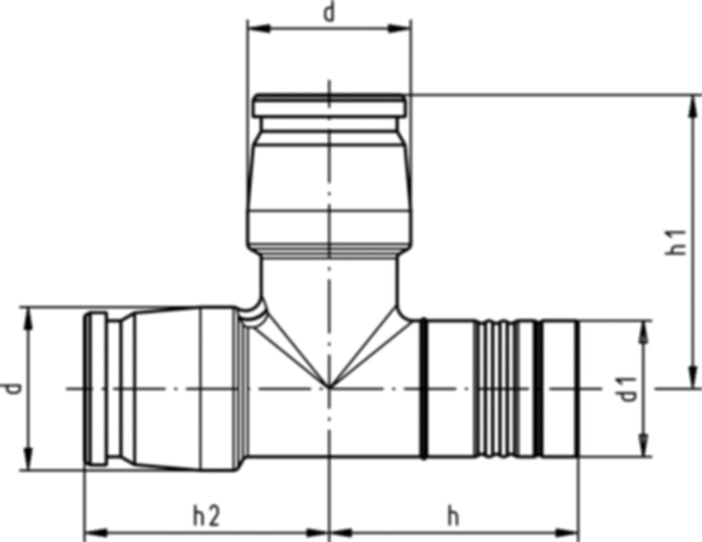 T-Modul mit Rohrkontur 25/32 762 101 387 - GF I-Fit Formstücke + Werkzeuge