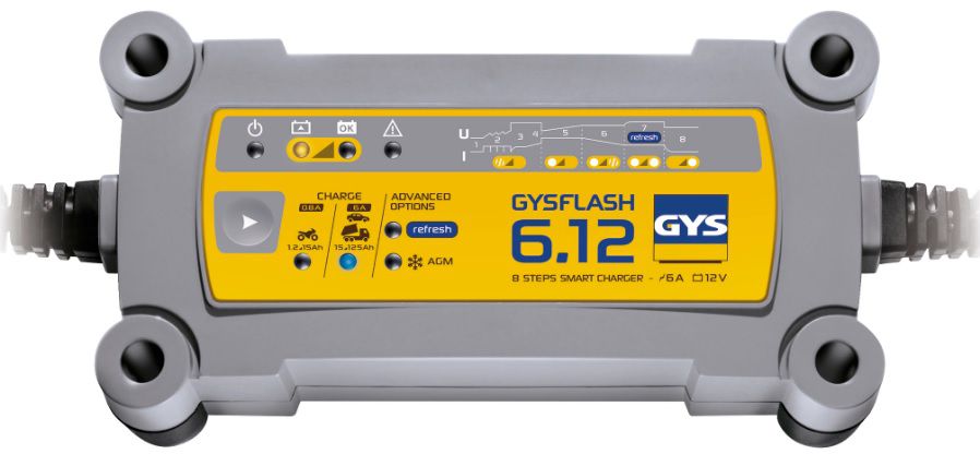 GYS  Batterie-Ladegerät GYSFLASH 6.12 für 12 V Batterien Moto-PKW - Elektrozubehör