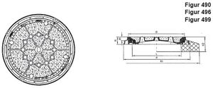 Fig.490-60B BeGu D400, Neopren-Einlage Pickelloch, mit Betonfüllung, gelüftet - Schachtabdeckungen BGS