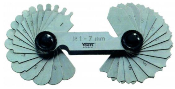 VOGEL Radienschablone 17 Blatt, 1.0 - 7.0mm - Kontrollieren