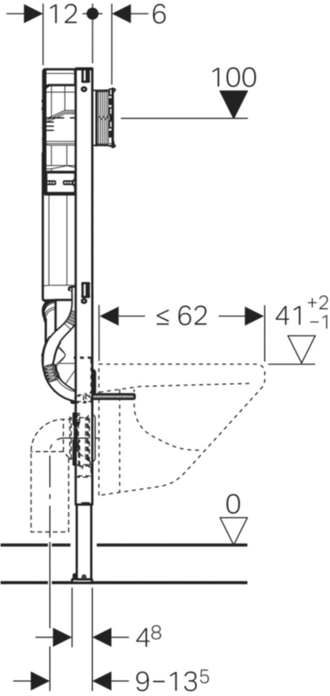 Wand-WC-Element Sigma 111.313.00.5 Typ 112 Geruchsabsaugeanschluss - Geberit-Duofix