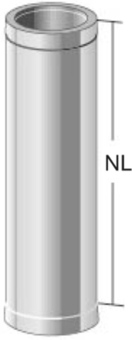 Alkon Rohrelement d 100 mm L=135 mm 6KDR75100 - Kaminsystem V4A doppelwandig