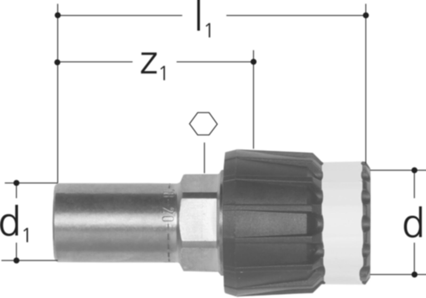 Übergang mit Pressende 18-16mm 4716.101 - JRG Sanipex-MT-Formstücke/Rohre in Stg.