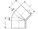 Winkel 45° mit 2 Muffen 110 mm 721 150 114 - GF Hart PVC-U Formstücke