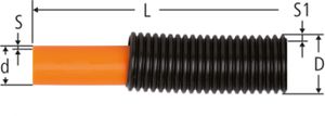 Rohr mit Schutzrohr 16 x 2,2 87130.21 Rollen à 50 m, Rohr in Orange - RN-Optiflex-Rohre 87040 16 + 20 mm