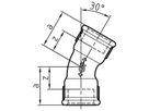 Bogen 30° 51 V 11/2" 770 051 208 - GF verz. Tempergussfittings