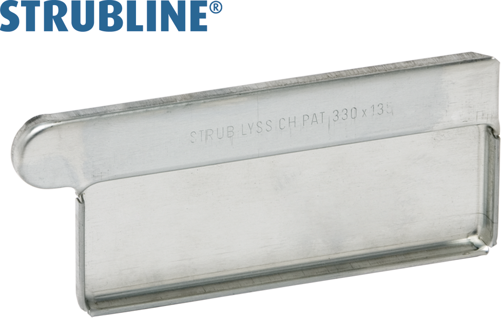 Anklemmboden links eckig 250 mm 129 "Strubline" - Zink Spenglereihalbfabrikate
