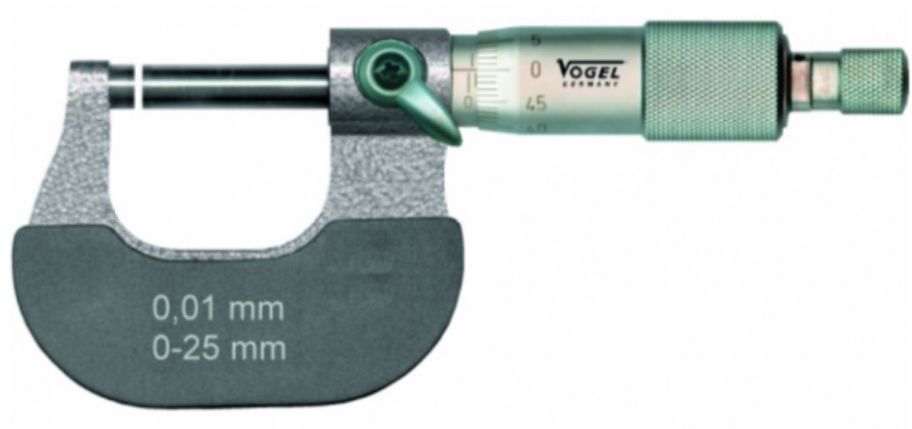VOGEL Präz. Messschraube Mikrometer 0 - 25 mm, Ablesung 0.01 mm - Längenmessen