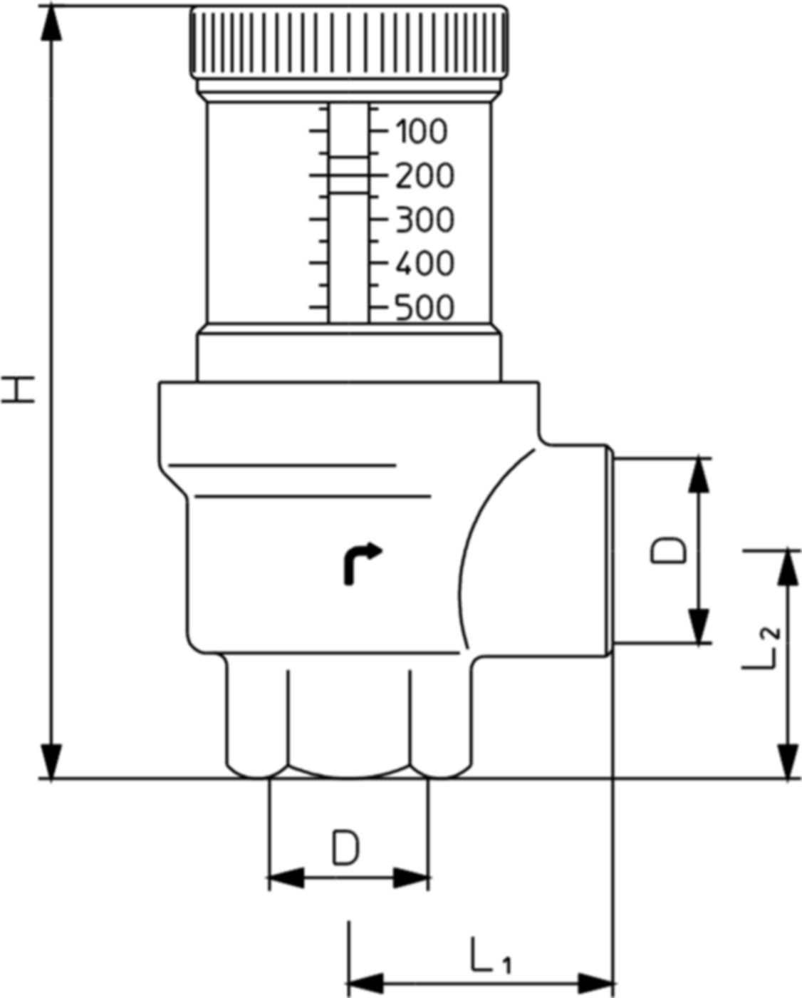 Differenzdruck-Überströmventil m/Anzeige max. 120°C PN 10 11/4" 108 52 10 - Oventrop Programm
