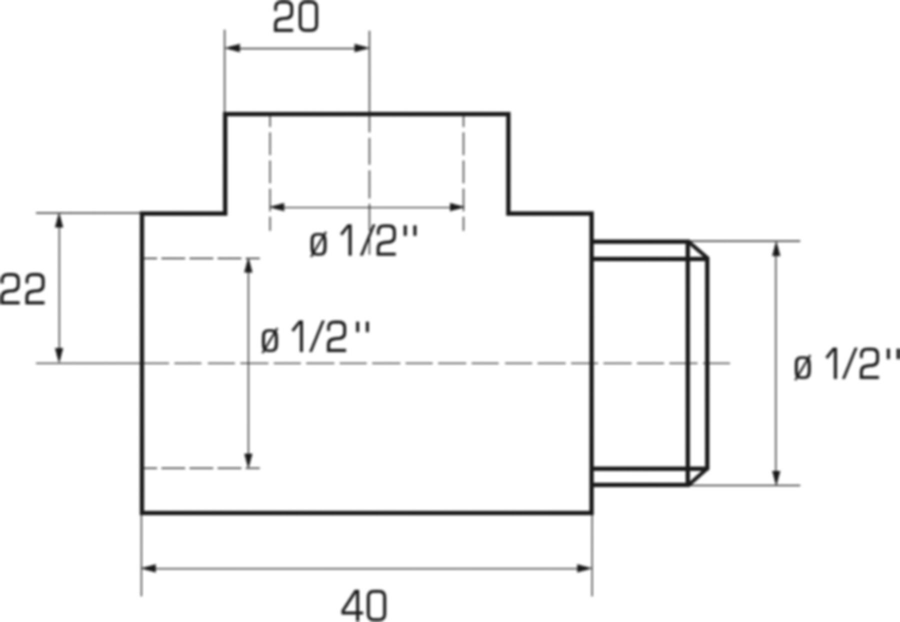 Adapter T-Stück Chrom 1/2" Zum Einbau der Elektro-Heizpatrone - Borer Heizkörper-Programm